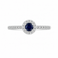 Sapphire & Diamond Halo Ring