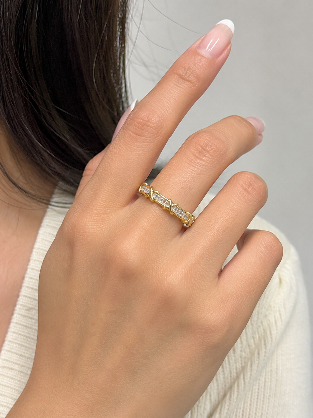Vintage Diamond X-Link Ring