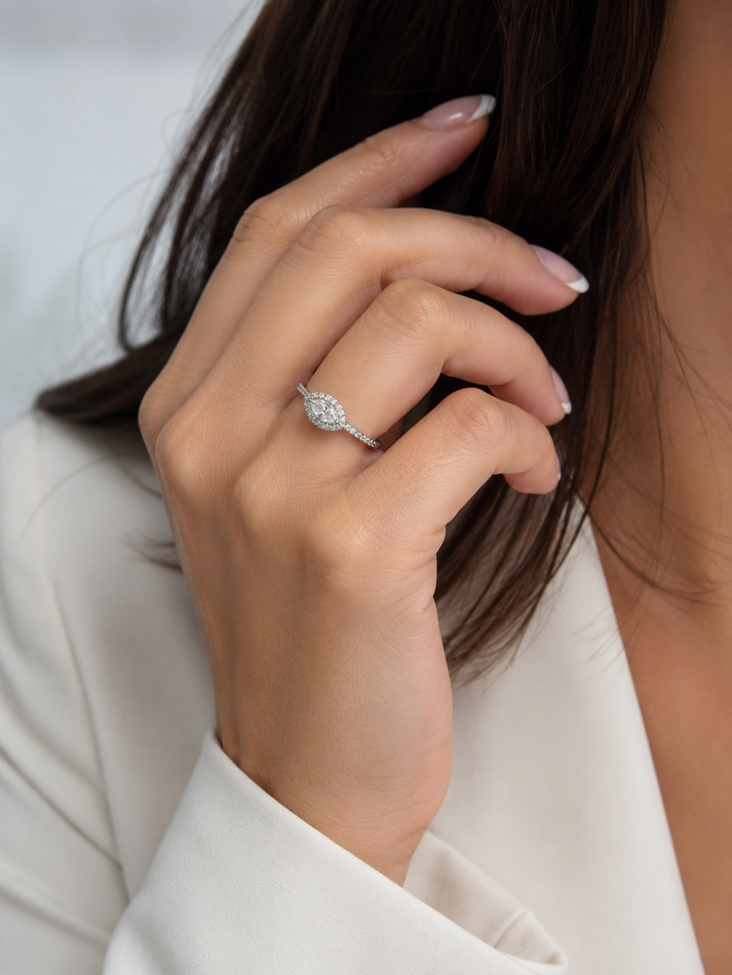 Marquise Diamond Halo Ring