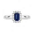 Sapphire & Diamond Halo Ring