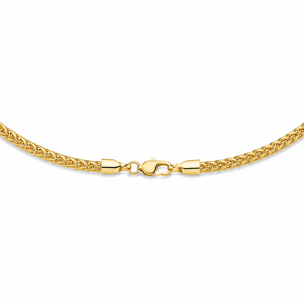 18K Solid Gold Franco Chain Necklace 2.3 mm