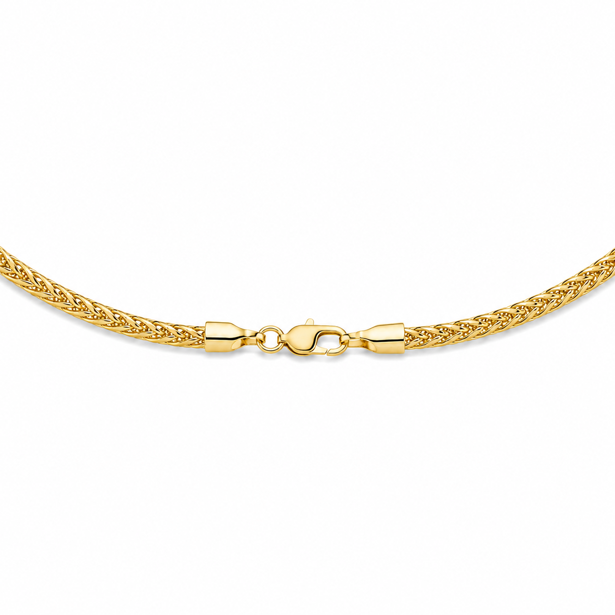 18K Solid Gold Franco Chain Necklace 2.3 mm
