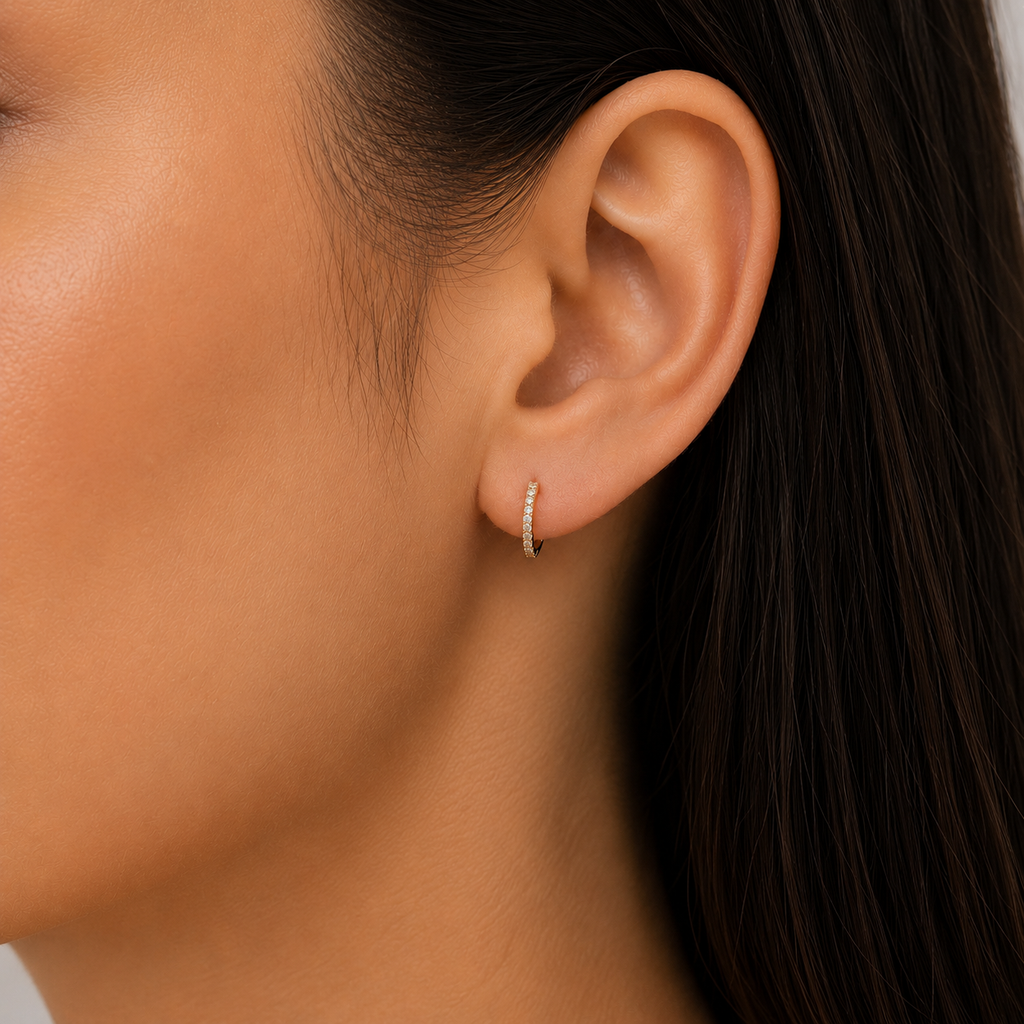 Diamond Huggie Earrings