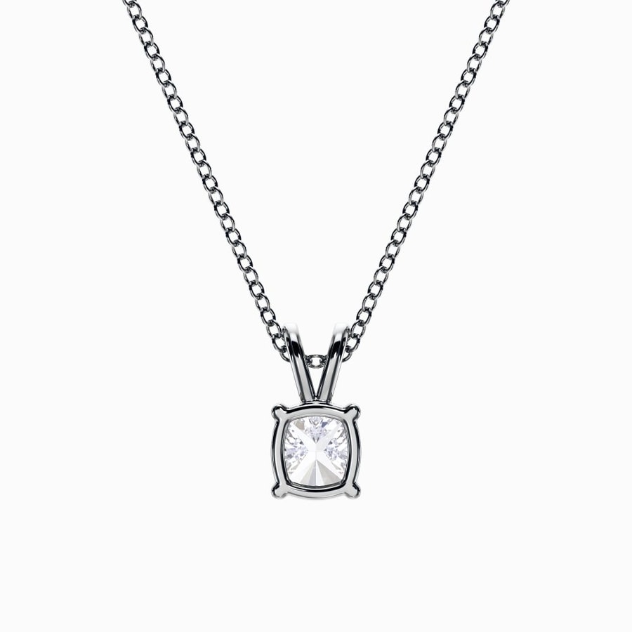 1/2 Carat Lab Grown Cushion Pendant in White Gold