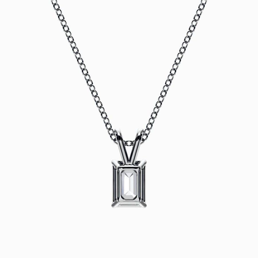 1/2 Carat Lab Diamond Emerald Pendant in White Gold