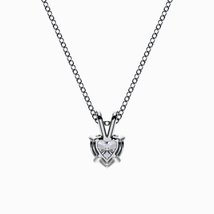 1/2 Carat Lab Grown Heart Pendant in White Gold