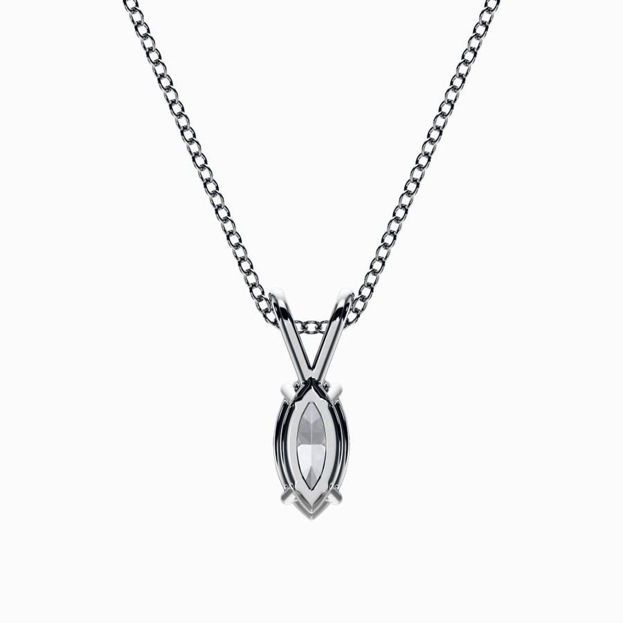 1/2 Carat Lab Grown Marquise Pendant in White Gold