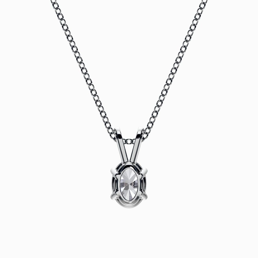 1/2 Carat Lab Diamond Oval Pendant in White Gold