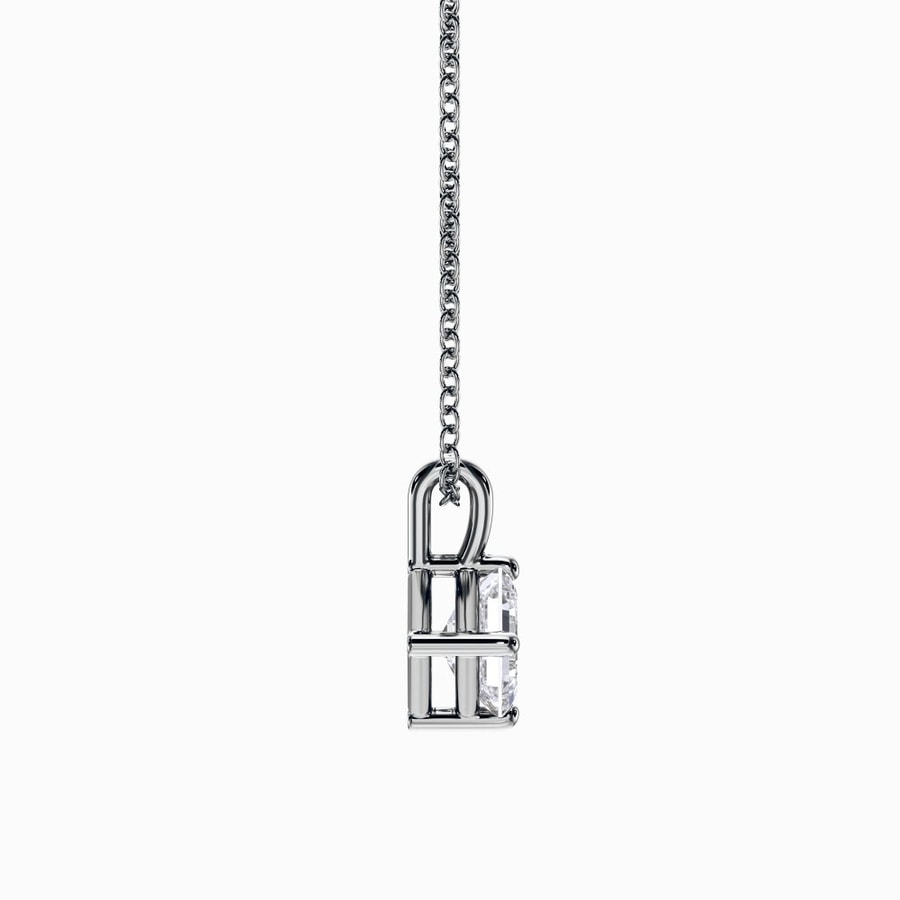 1/2 Carat Lab Grown Asscher Pendant in White Gold