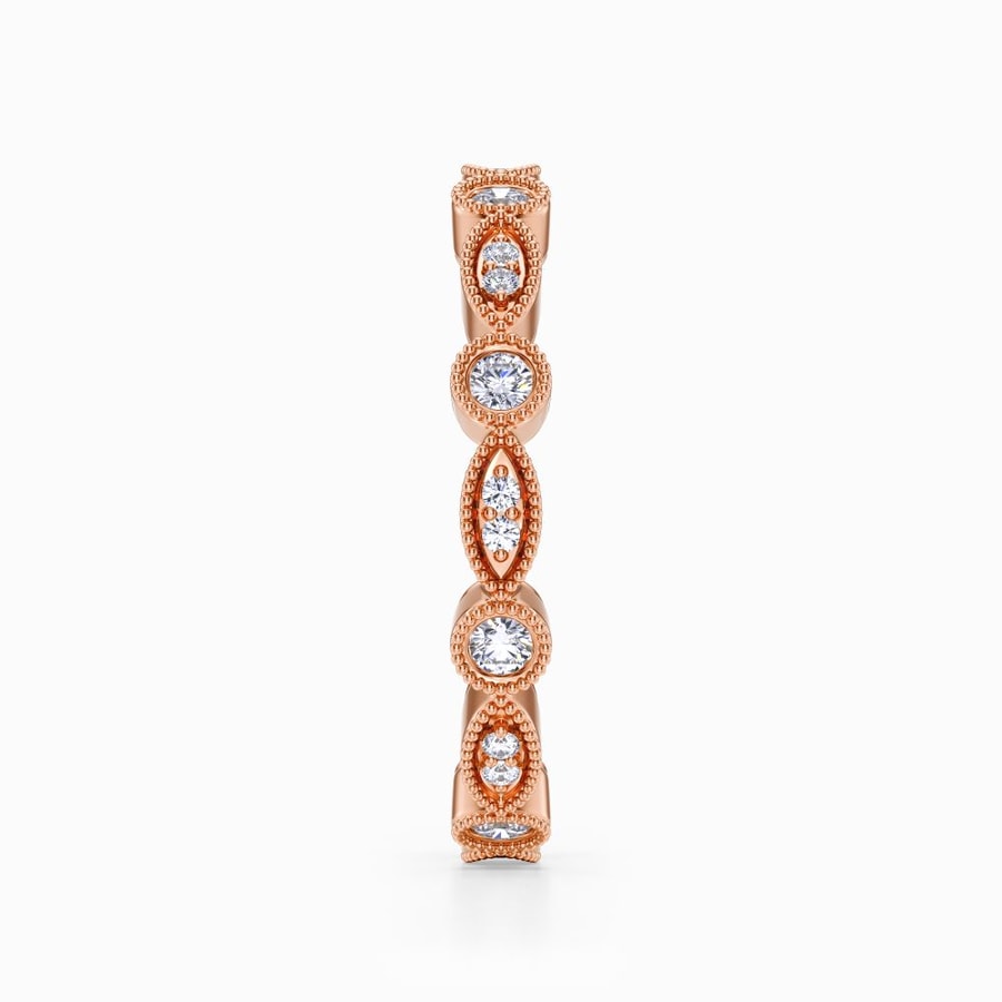 Vintage Edwardian Diamond Eternity Band In Rose Gold