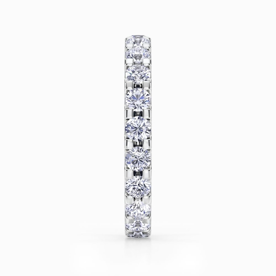 Scalloped Diamond Eternity Ring in White Gold (1.48 Carat)