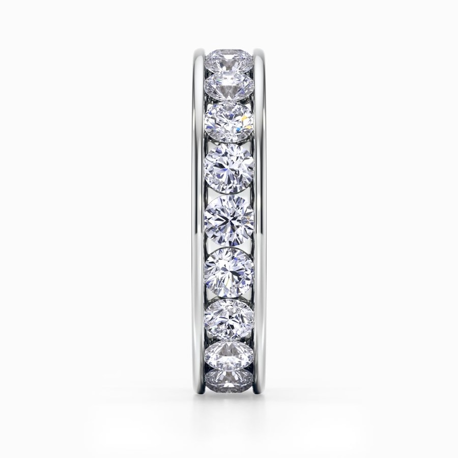 Channel Set Diamond Eternity Ring In White Gold (2.98 Carat)