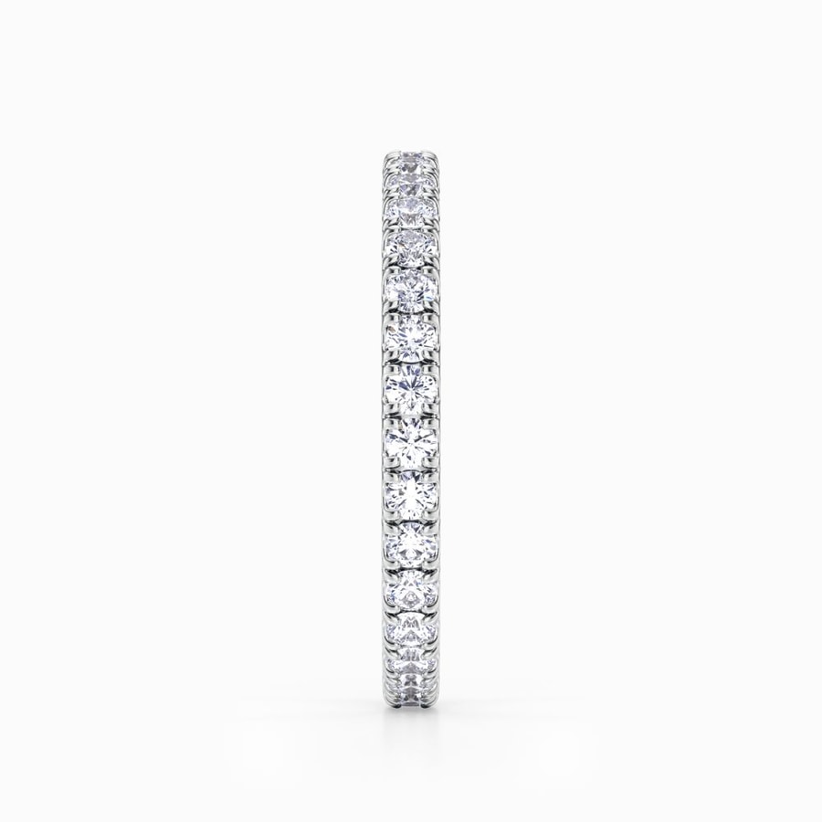 Petite Pave Diamond Eternity Ring In White Gold (0.83 Carat)