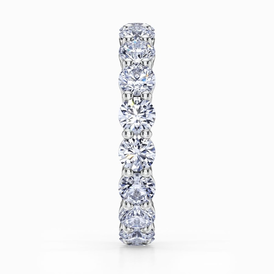Round Cut Diamond Eternity Ring in White Gold (4.90 Carat)