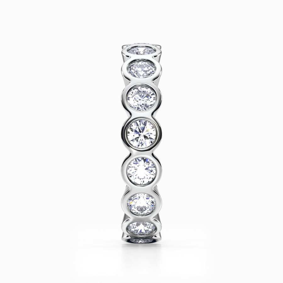Bezel Set Diamond Eternity Ring in White Gold (1.98 Carat)