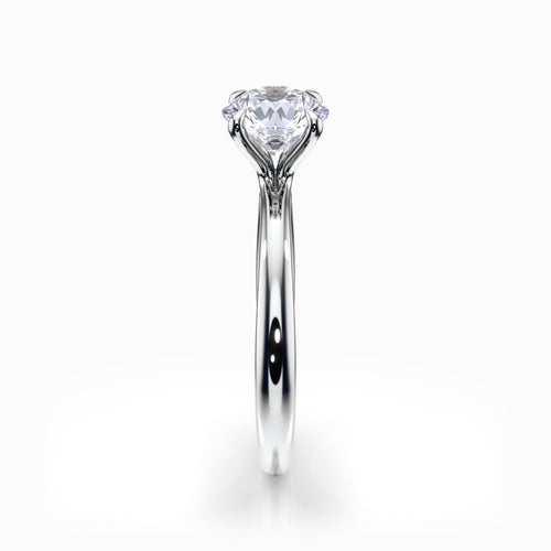 Blooming Solitaire Engagement Ring in White Gold