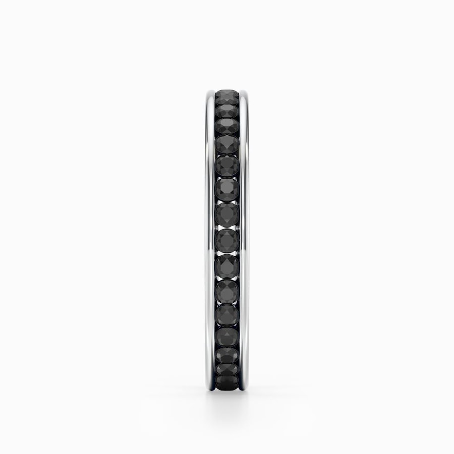Channel Set Black Diamond Eternity Ring In Platinum