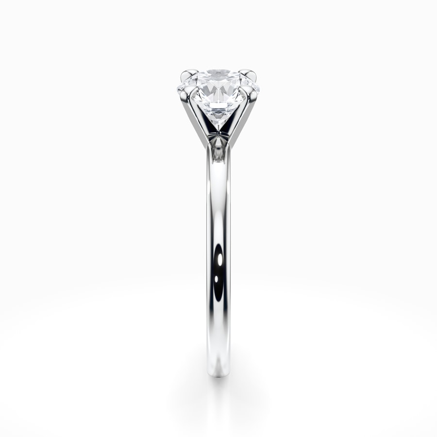 Comfort-Fit Solitaire Engagement Ring in White Gold (2 mm)