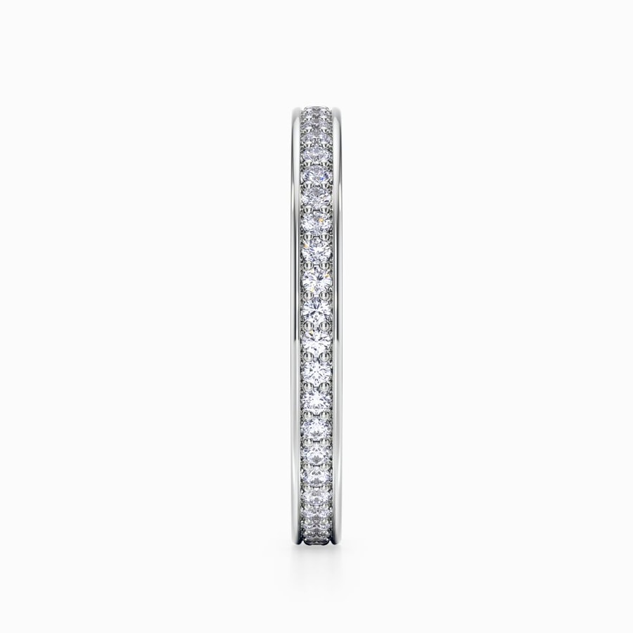 Pave Diamond Eternity Ring In White Gold (0.48 Carat)