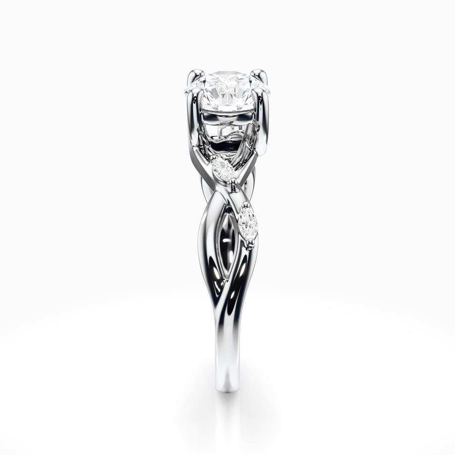 Florida Ivy Diamond Engagement Ring in White Gold