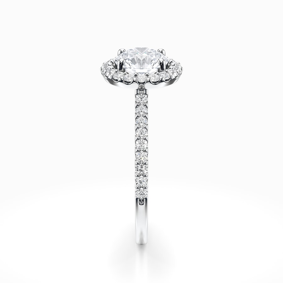 Halo Diamond Engagement Ring in White Gold