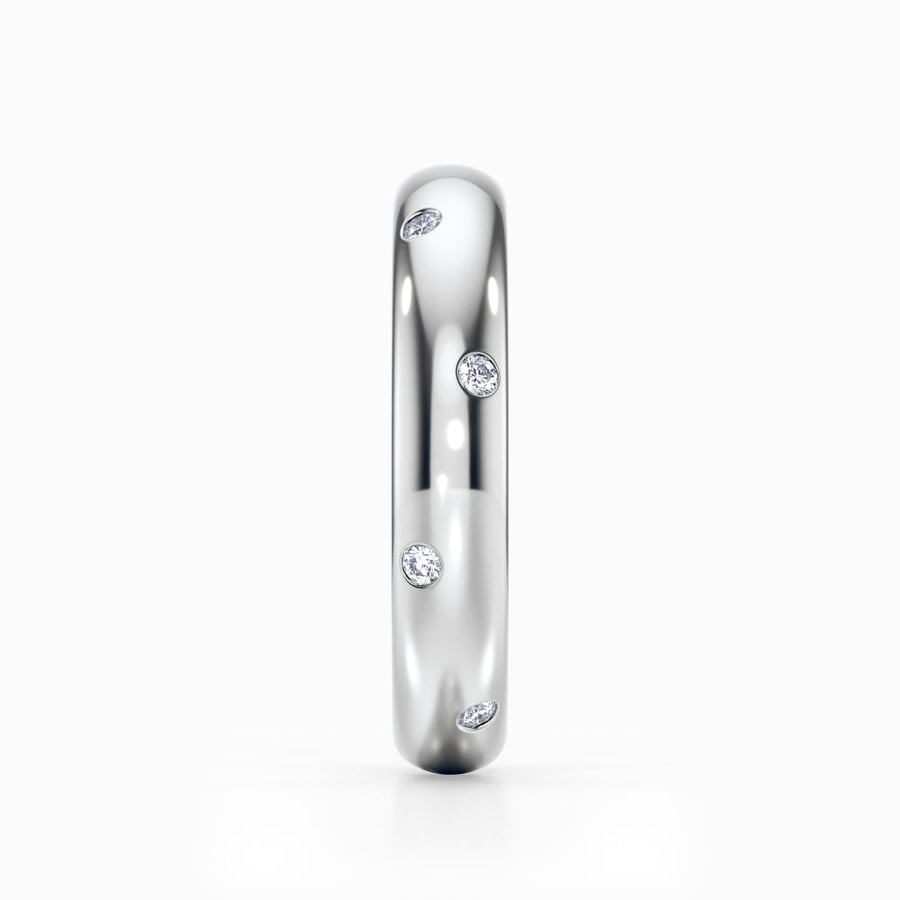 Inset Diamond Wedding Ring in Platinum (4 mm)