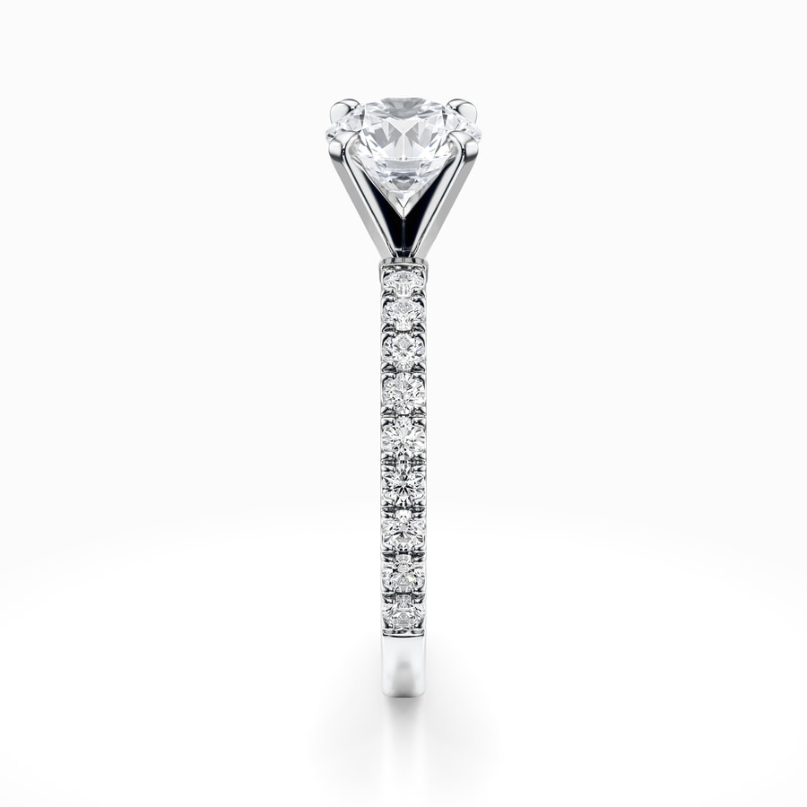 Petite Pave Diamond Engagement Ring in Platinum (0.32 Carat)