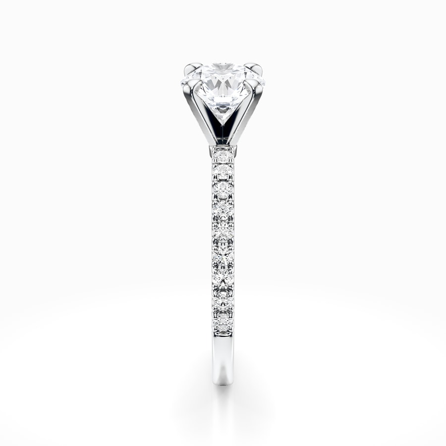 Petite Pave Diamond Engagement Ring In Platinum (0.22 Carat)