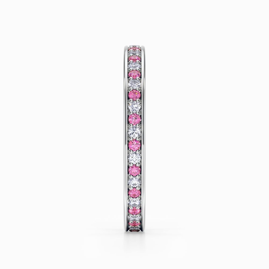Pink Sapphire And Diamond Eternity Ring In Platinum