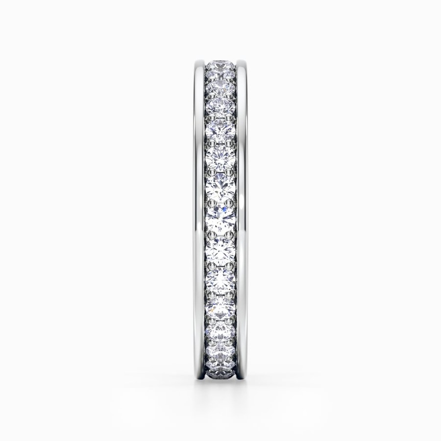 Scintillating Pave Diamond Eternity Ring in White Gold (0.98 Carat)