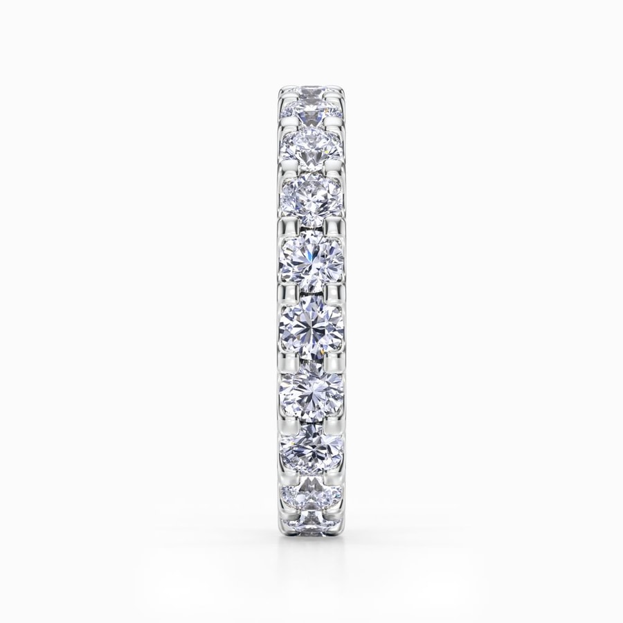 Scalloped Diamond Eternity Ring In White Gold (1.98 Carat)