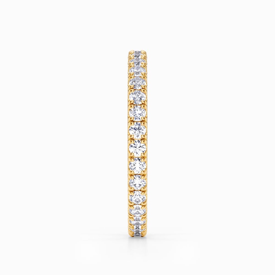 Petite Pave Diamond Eternity Ring In Yellow Gold (0.83 Carat)