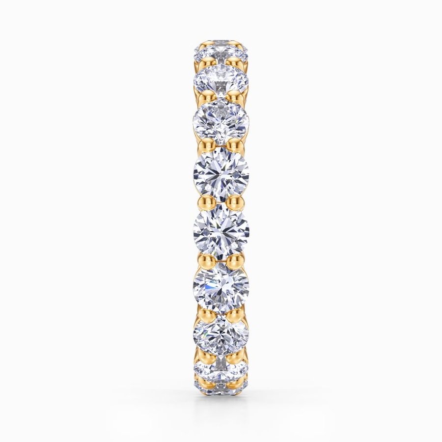 Round Diamond Eternity Ring in Yellow Gold (3.98 Carat)