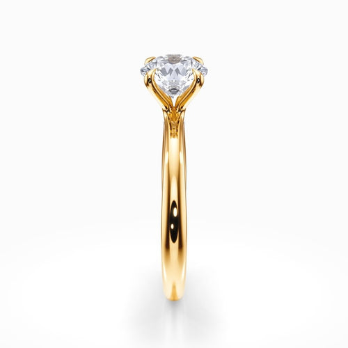 Blooming Solitaire Engagement Ring in Yellow Gold