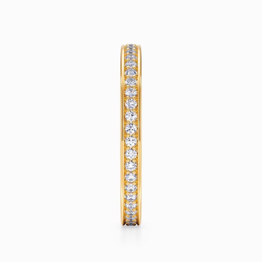 Pave Diamond Eternity Ring in Yellow Gold (0.48 Carat)