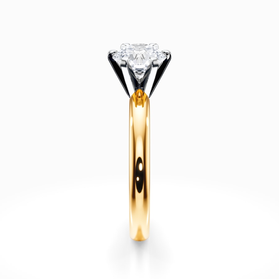 Six-Prong Solitaire Engagement Ring in Yellow Gold