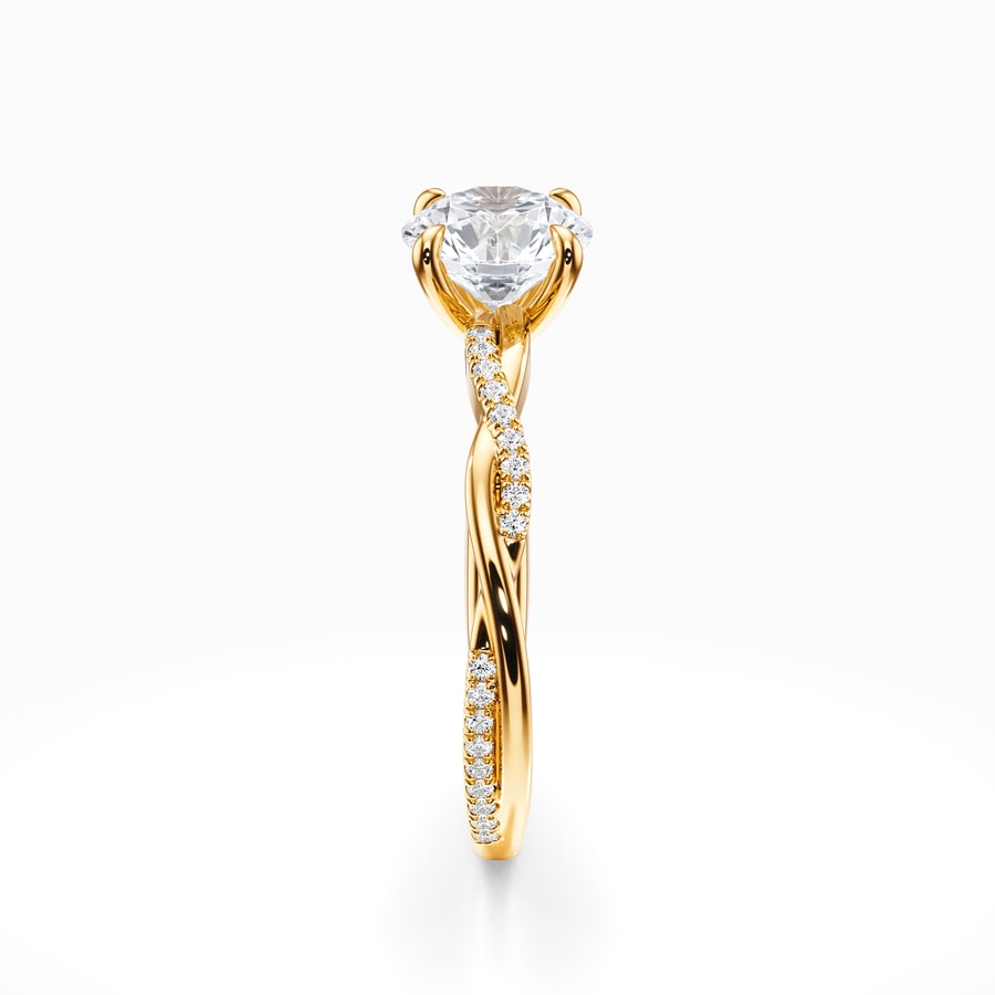Twisted Band Engagement Ring In Yellow Gold