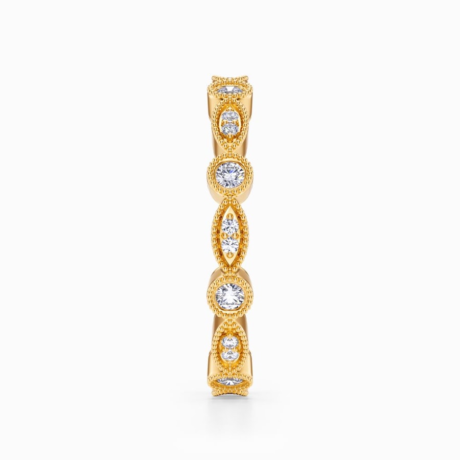 Vintage Edwardian Diamond Eternity Band In Yellow Gold