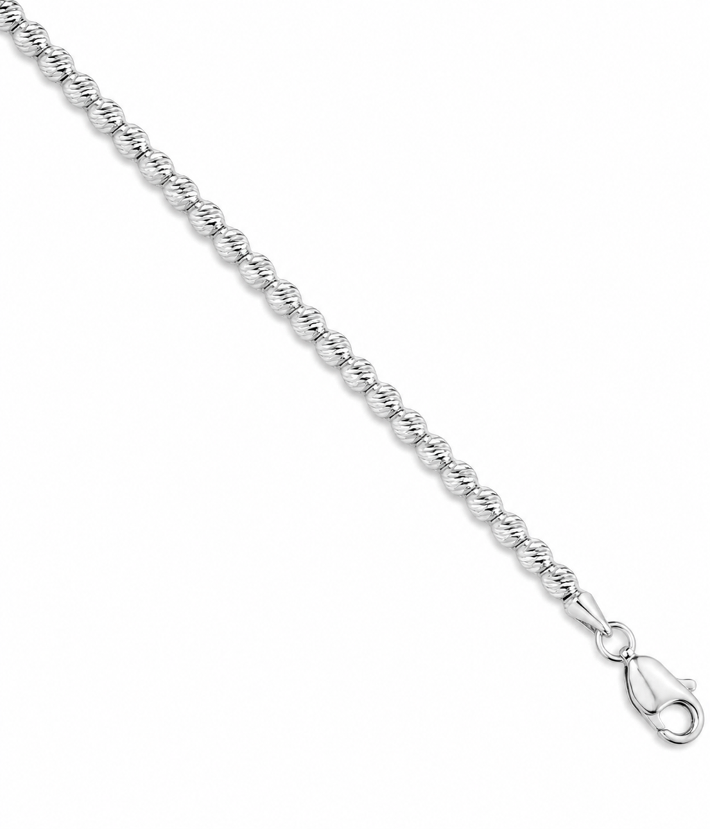 18K Moon Cut Bead Bracelet