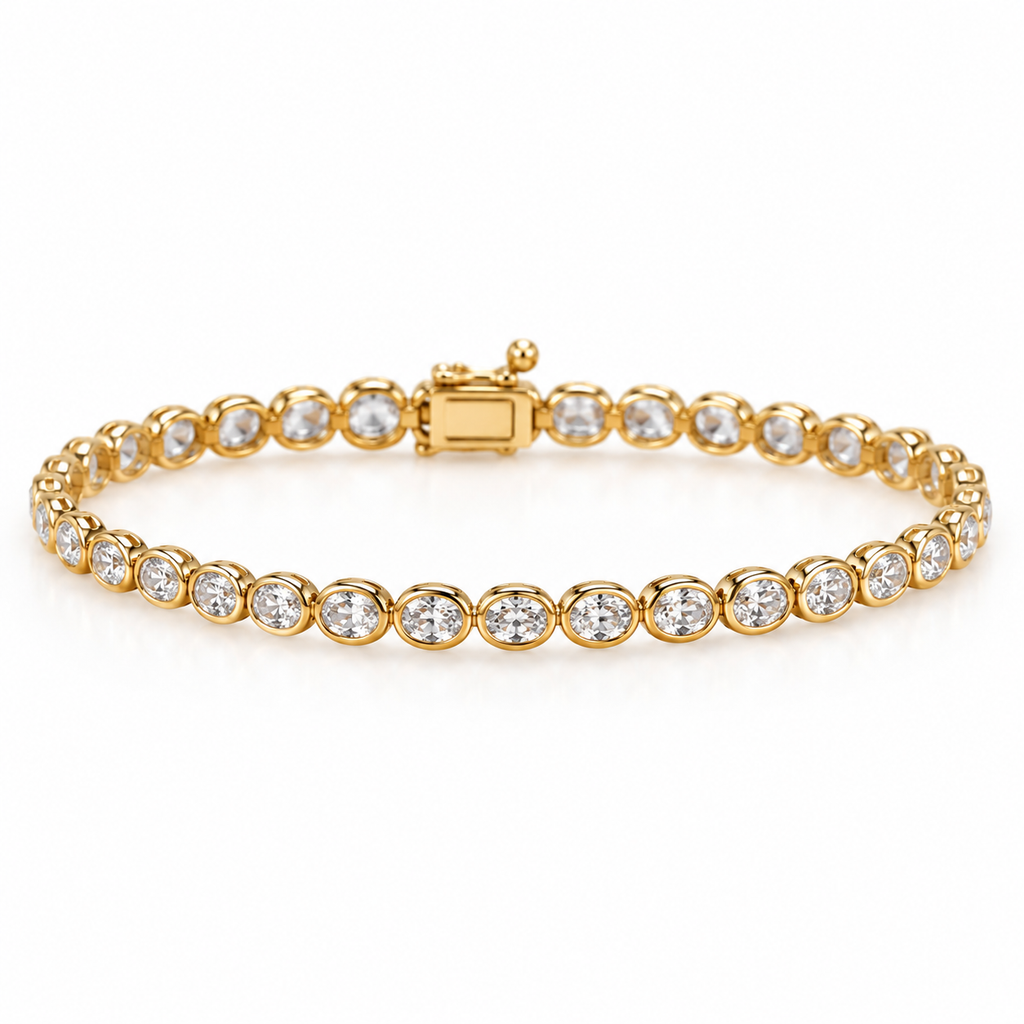 Oval Lab-Grown Diamond Tennis Bracelet – 5.19 ctw
