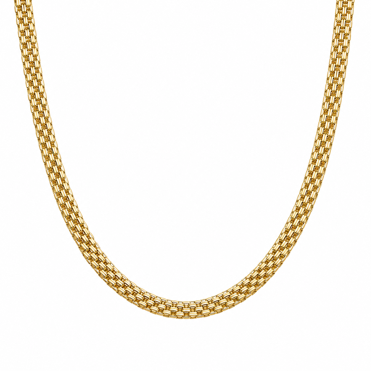 14K Gold Bismark Link Necklace
