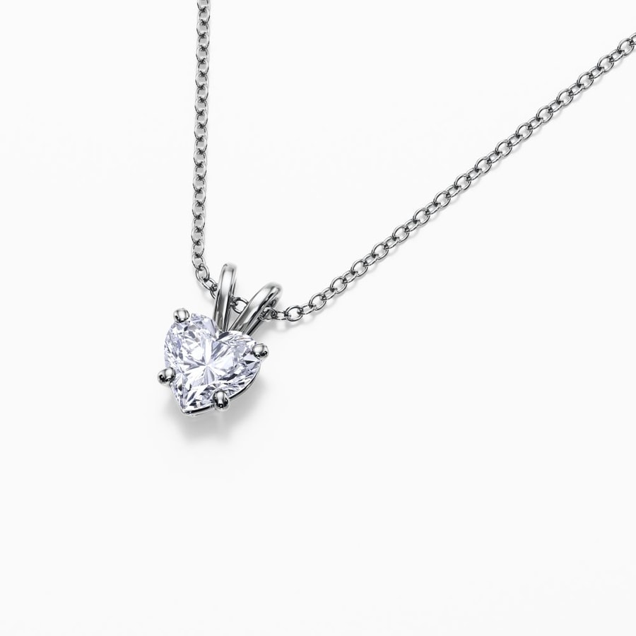 1/2 Carat Lab Grown Heart Pendant in White Gold