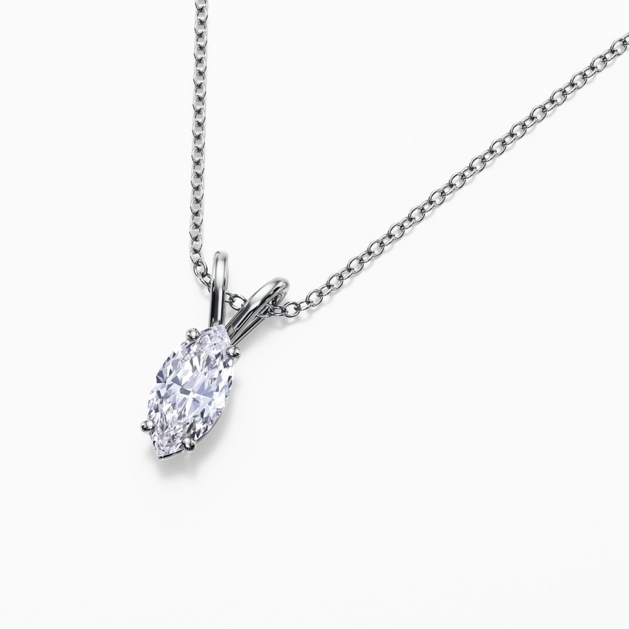 1/2 Carat Lab Grown Marquise Pendant in White Gold
