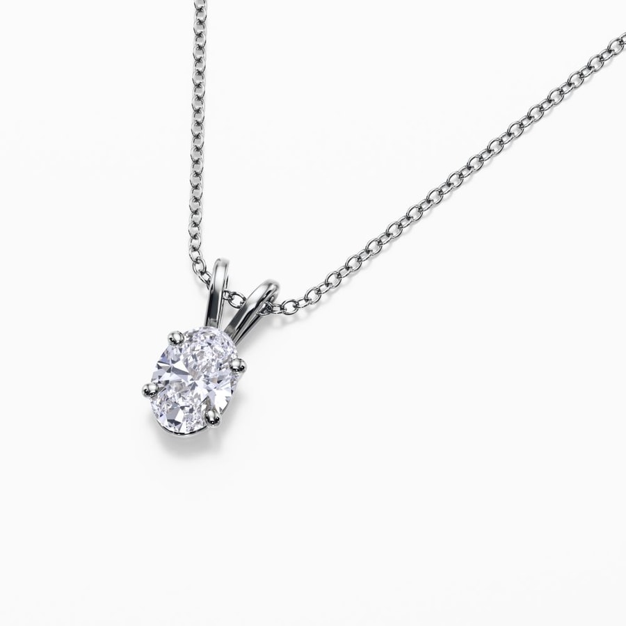 1/2 Carat Lab Diamond Oval Pendant in White Gold