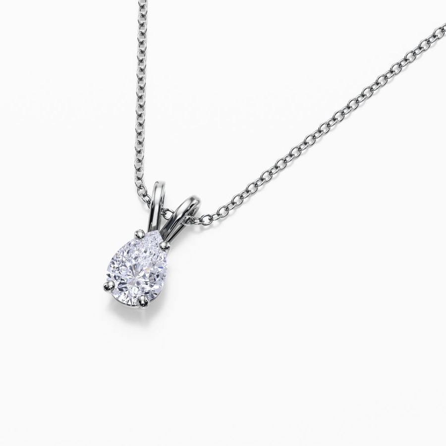 1/2 Carat Lab Diamond Pear Pendant in White Gold