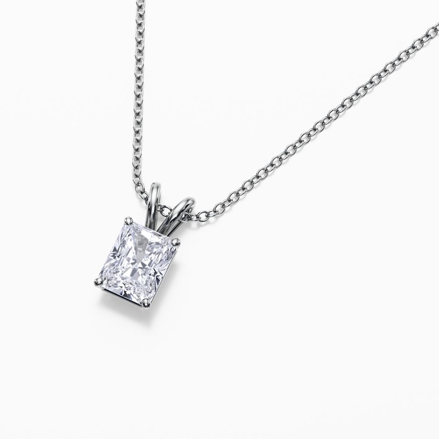 1/2 Carat Lab Grown Radiant Pendant in White Gold