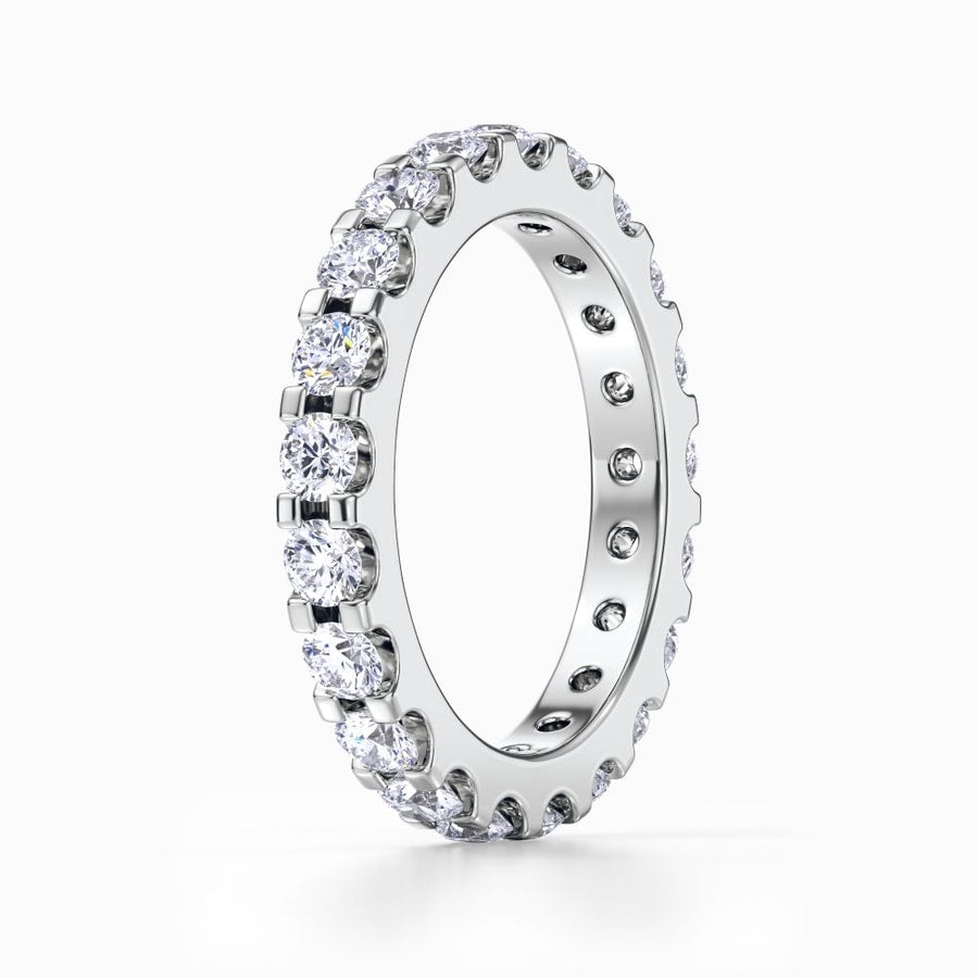 Scalloped Diamond Eternity Ring in White Gold (1.48 Carat)
