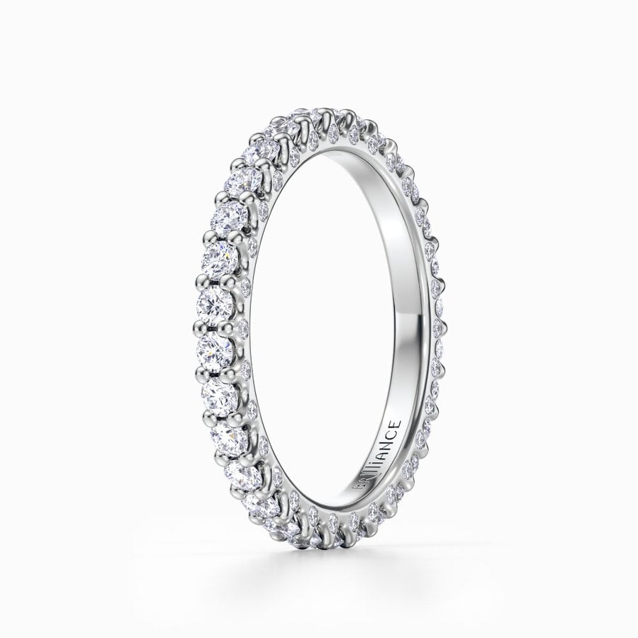 Three Sided Diamond Eternity Band In White Gold