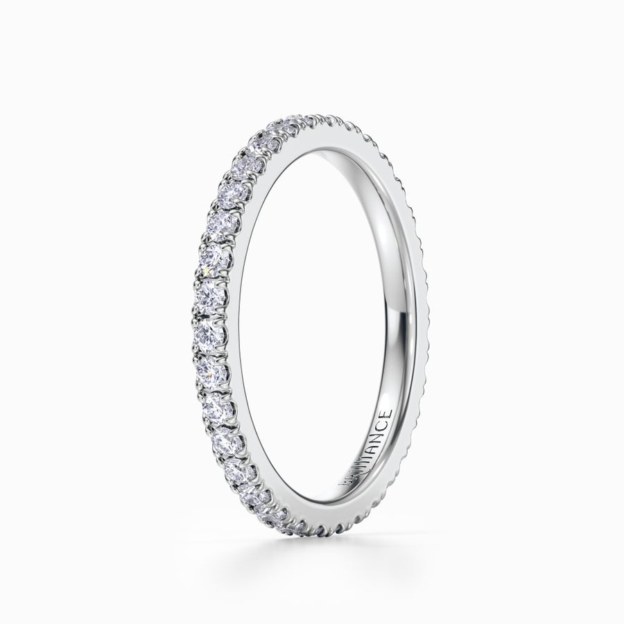Petite Pave Eternity Ring In White Gold (0.63 Carat)
