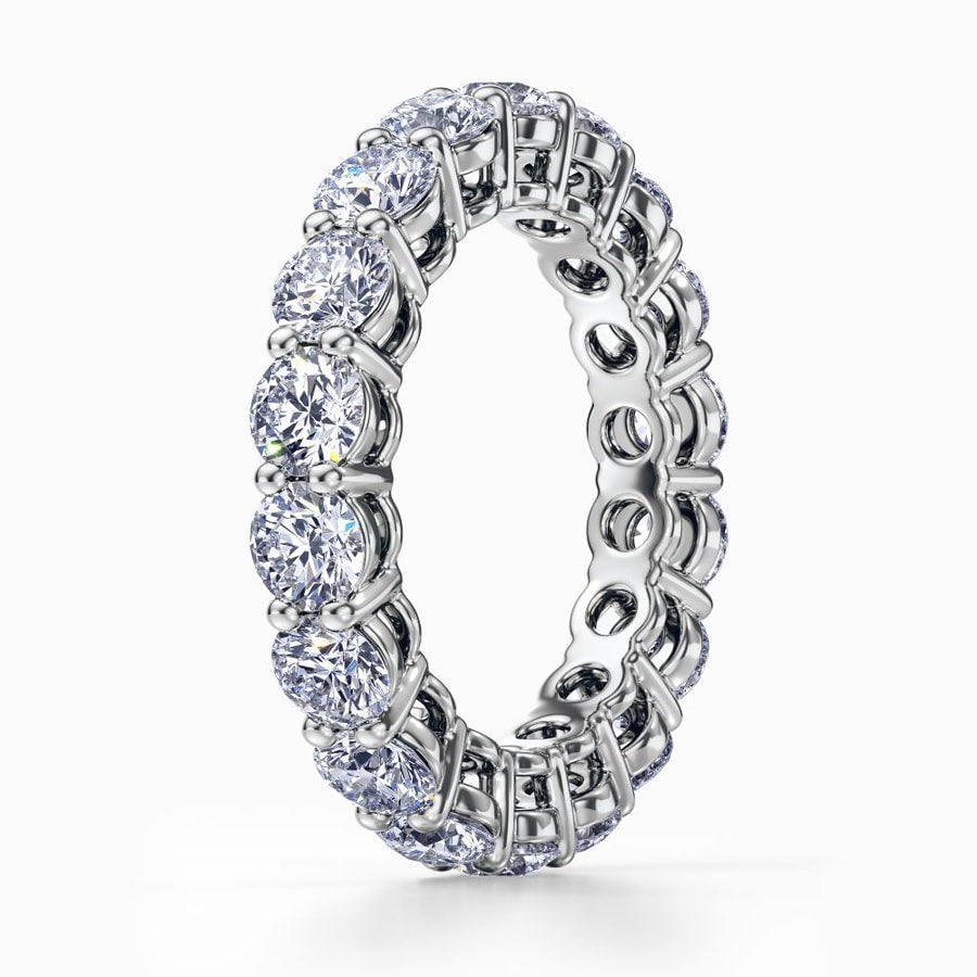 Round Cut Diamond Eternity Ring in White Gold (4.90 Carat)